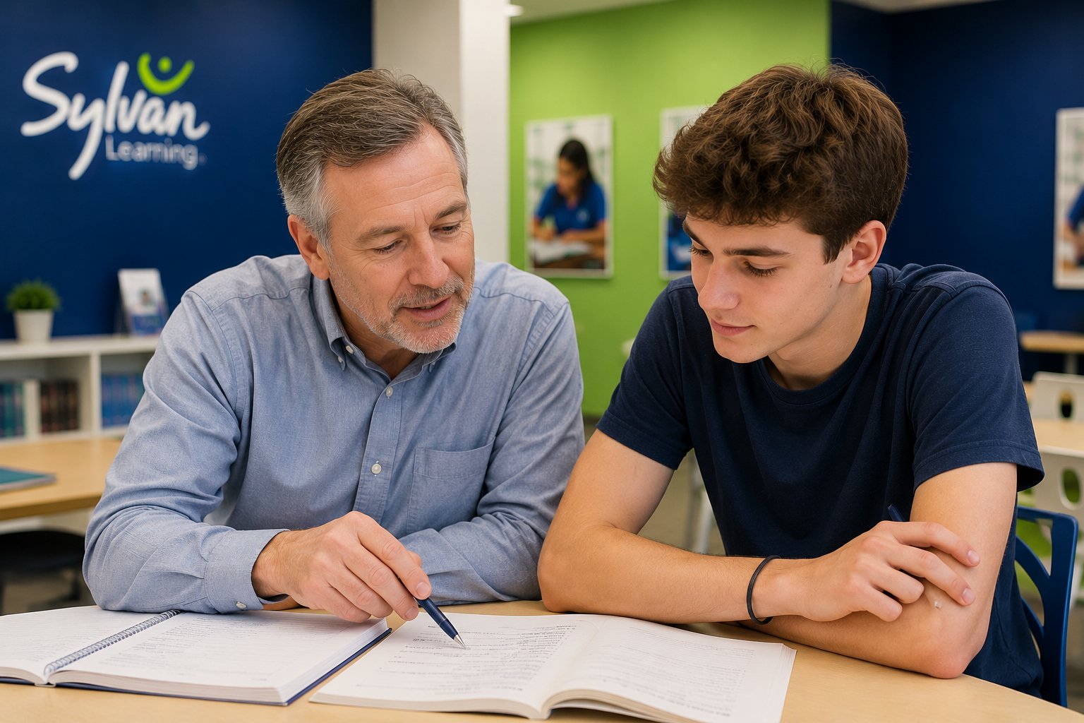 Student preparing for the SAT with a Sylvan educator